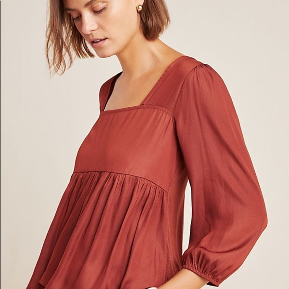 Dolan Babydoll Square-Neck Blouse